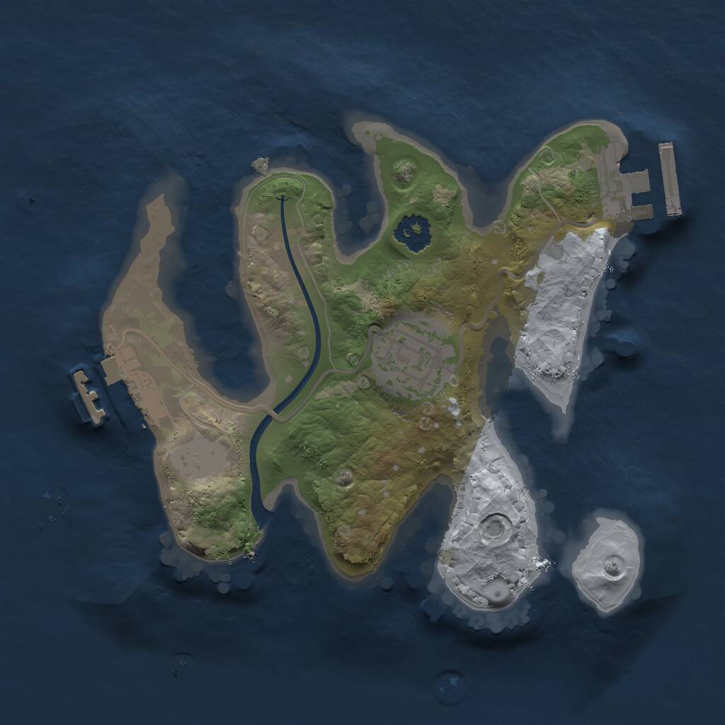 Rust Map: Procedural Map, Size: 2000, Seed: 505190621, 4 Monuments