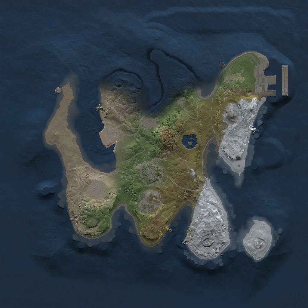 Rust Map: Procedural Map, Size: 2000, Seed: 505190621, 3 Monuments