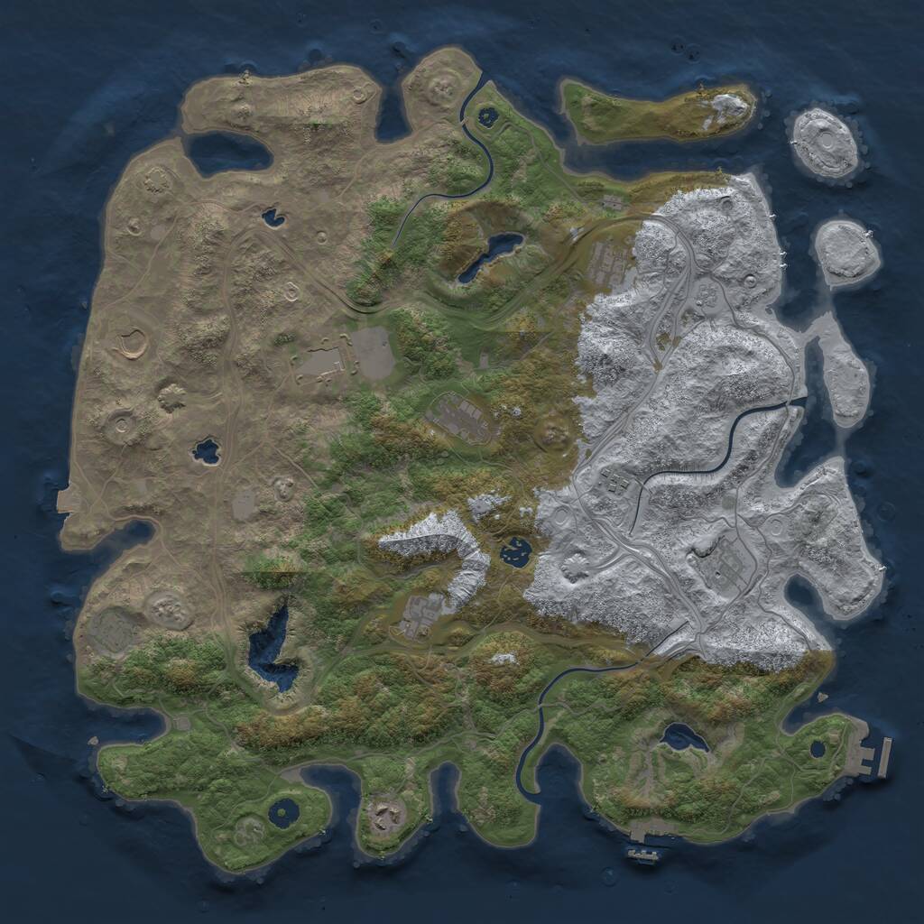 Rust Map: Procedural Map, Size: 4700, Seed: 1925526752, 16 Monuments