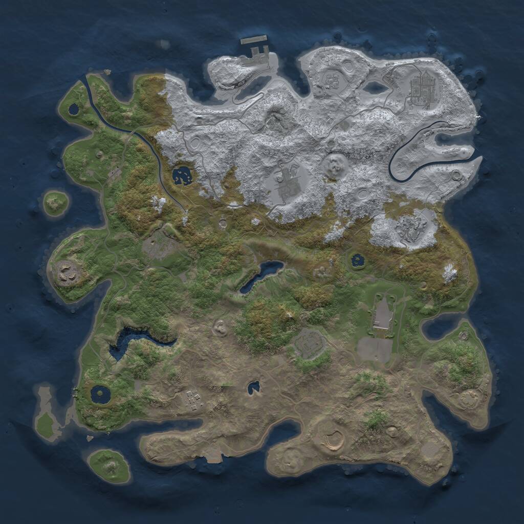 Rust Map: Procedural Map, Size: 4000, Seed: 1311927948, 15 Monuments