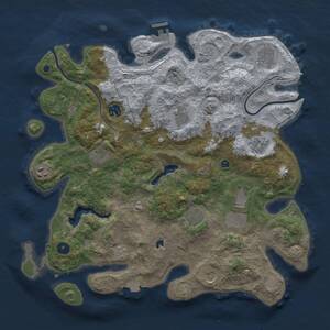 Thumbnail Rust Map: Procedural Map, Size: 4000, Seed: 1311927948, 15 Monuments