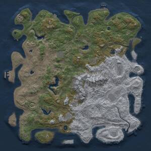 Thumbnail Rust Map: Procedural Map, Size: 5000, Seed: 2412, 17 Monuments