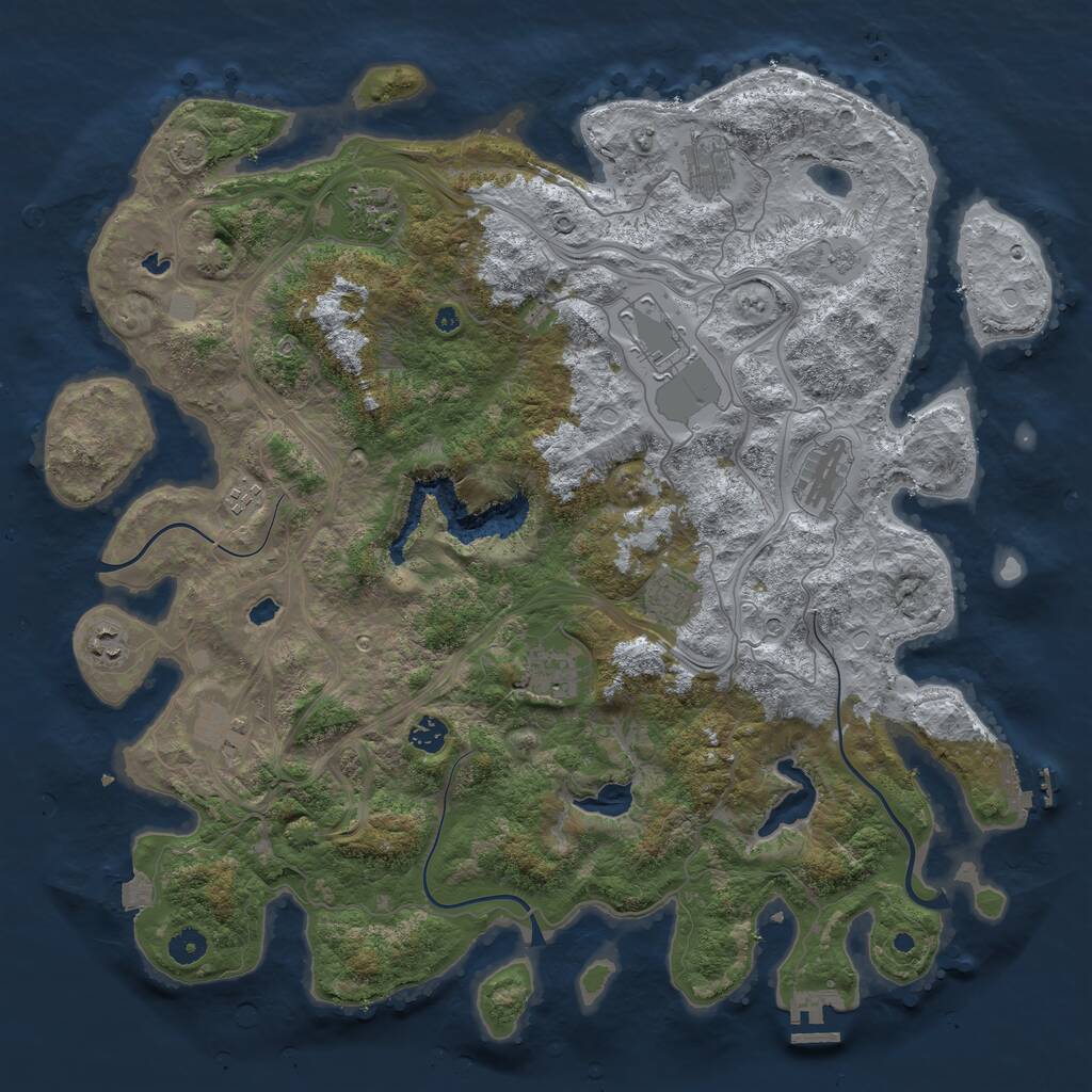 Rust Map: Procedural Map, Size: 4500, Seed: 1650757053, 16 Monuments
