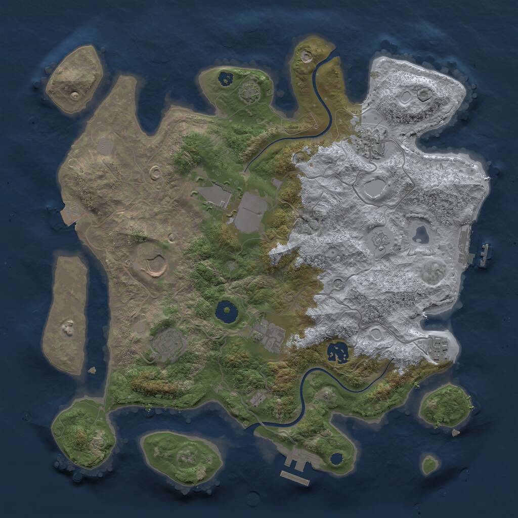 Rust Map: Procedural Map, Size: 3500, Seed: 1146680511, 13 Monuments