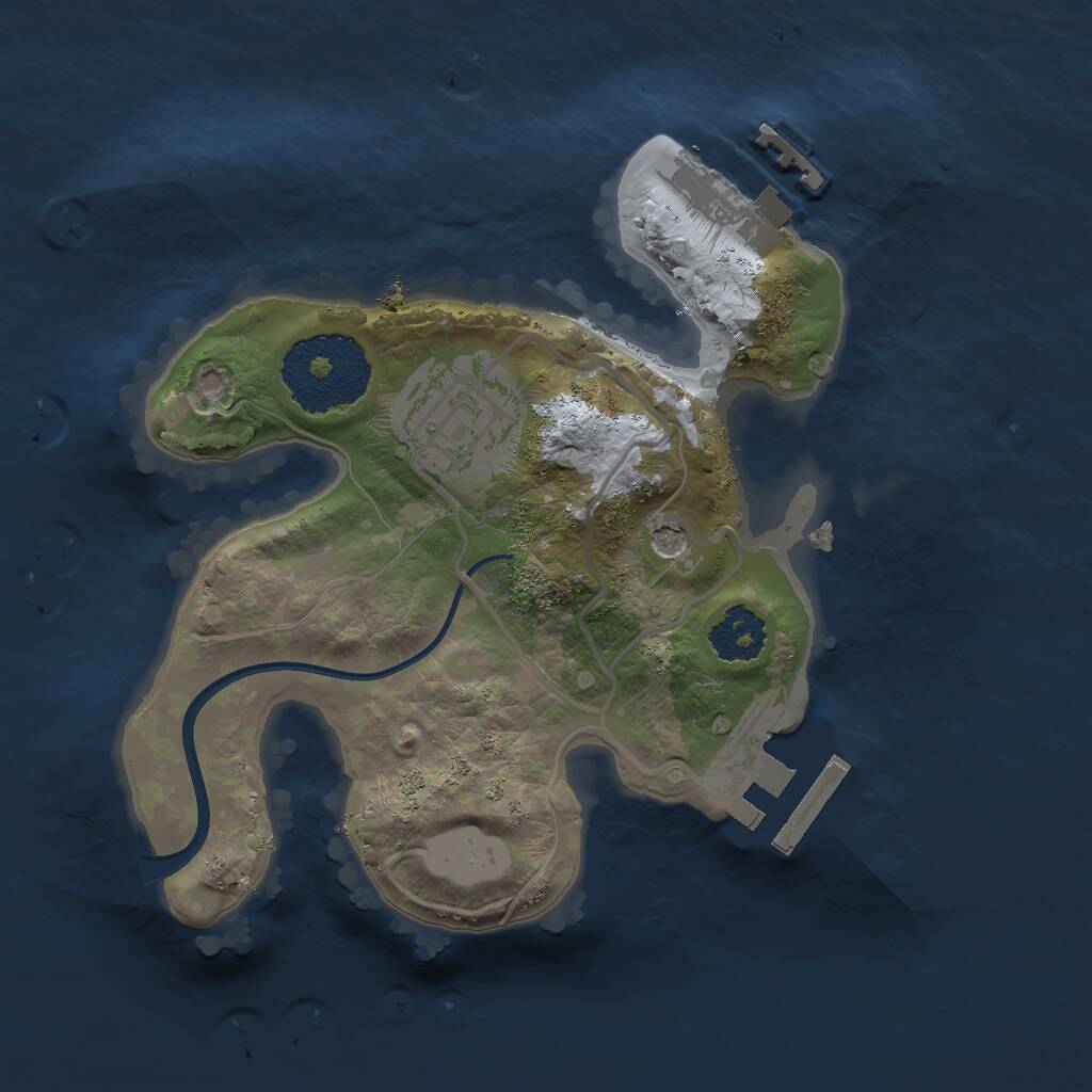 Rust Map: Procedural Map, Size: 2000, Seed: 218993891, 5 Monuments