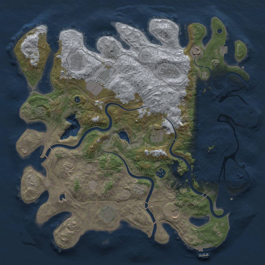 Rust Map: Procedural Map, Size: 4250, Seed: 1449922479, 16 Monuments