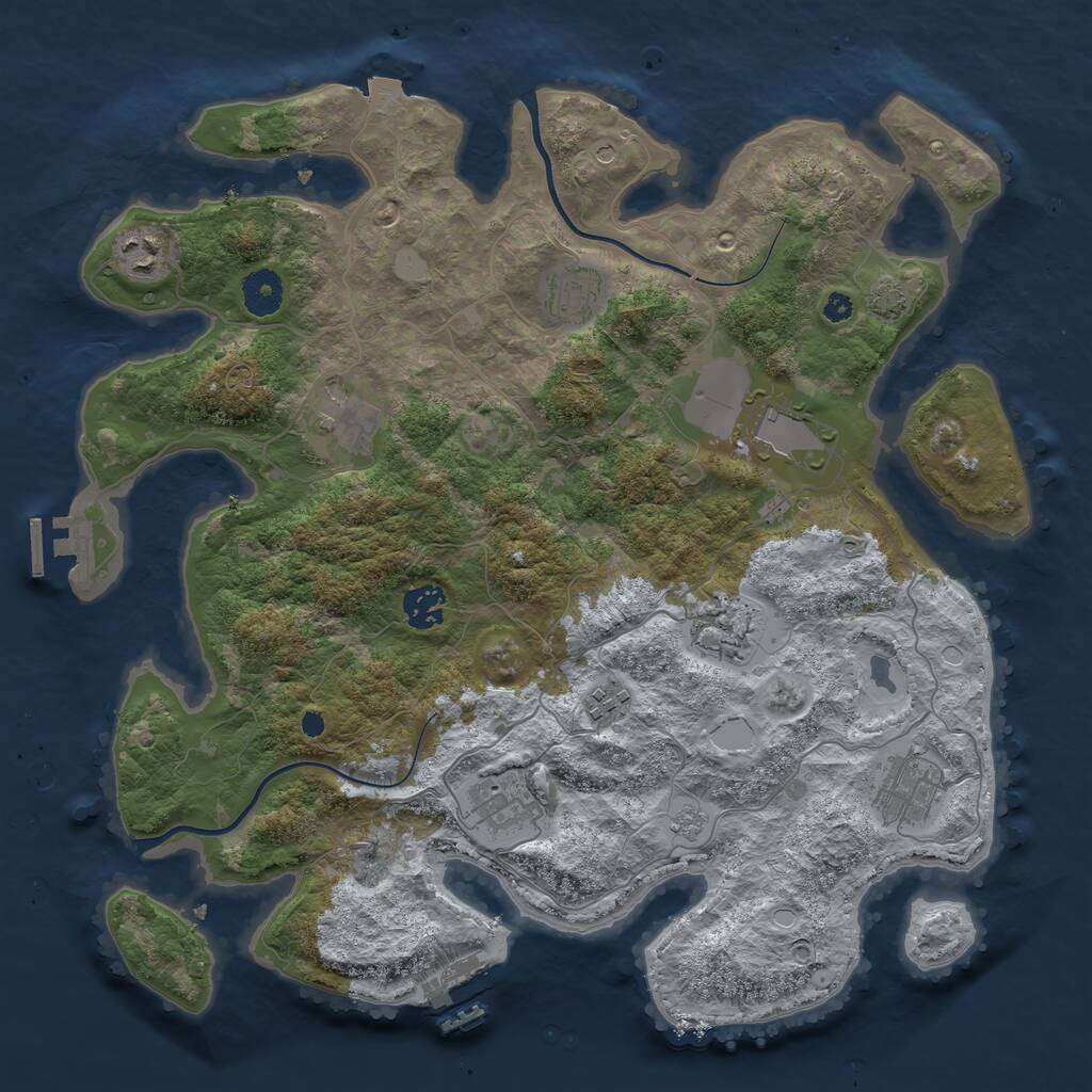 Rust Map: Procedural Map, Size: 3750, Seed: 979857354, 15 Monuments