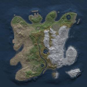 Thumbnail Rust Map: Procedural Map, Size: 2655, Seed: 252525, 9 Monuments