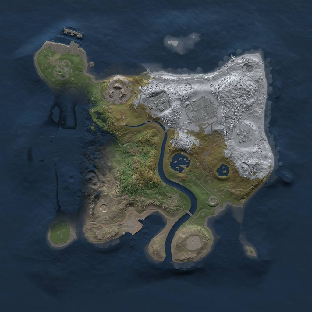 Rust Map: Procedural Map, Size: 2500, Seed: 83718866, 9 Monuments