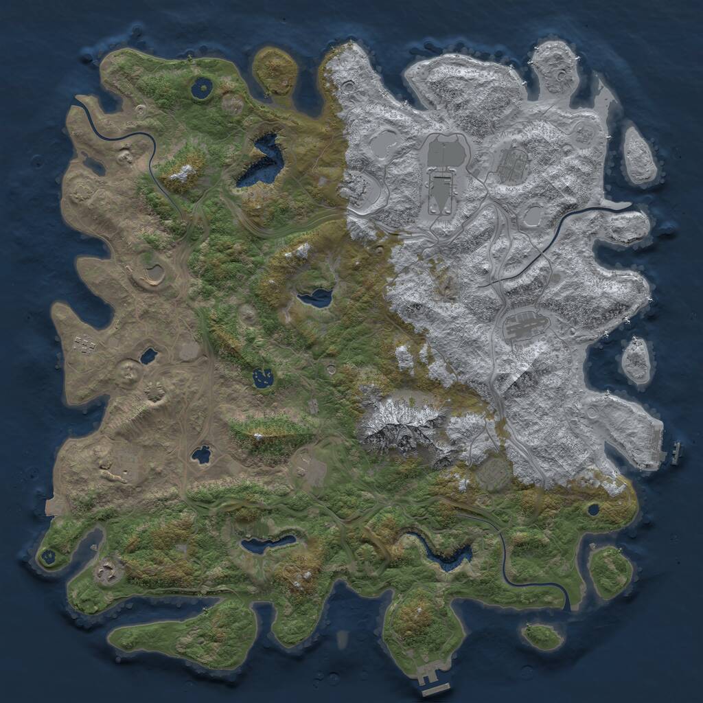 Rust Map: Procedural Map, Size: 5000, Seed: 49105, 17 Monuments