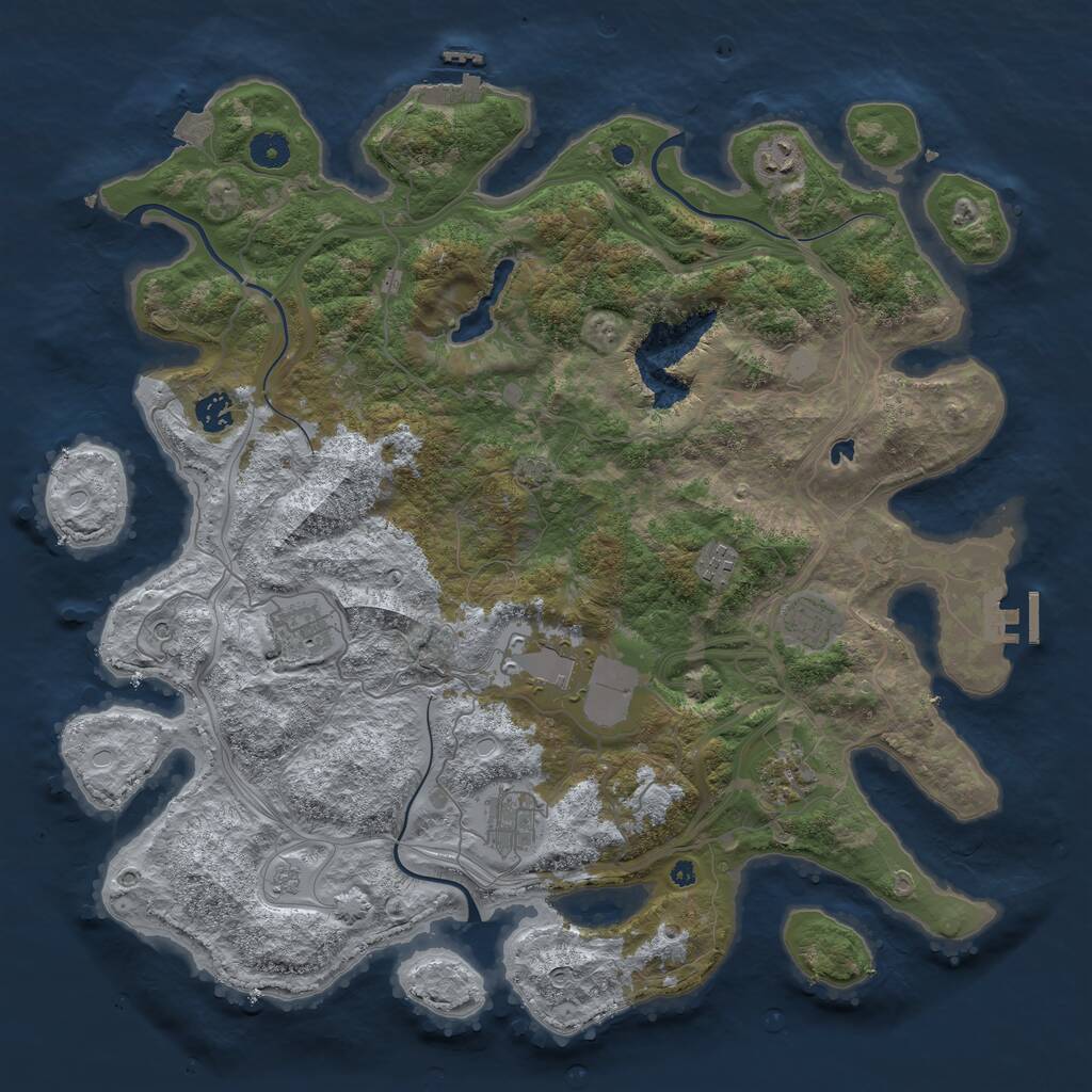 Rust Map: Procedural Map, Size: 4250, Seed: 2147483646, 14 Monuments