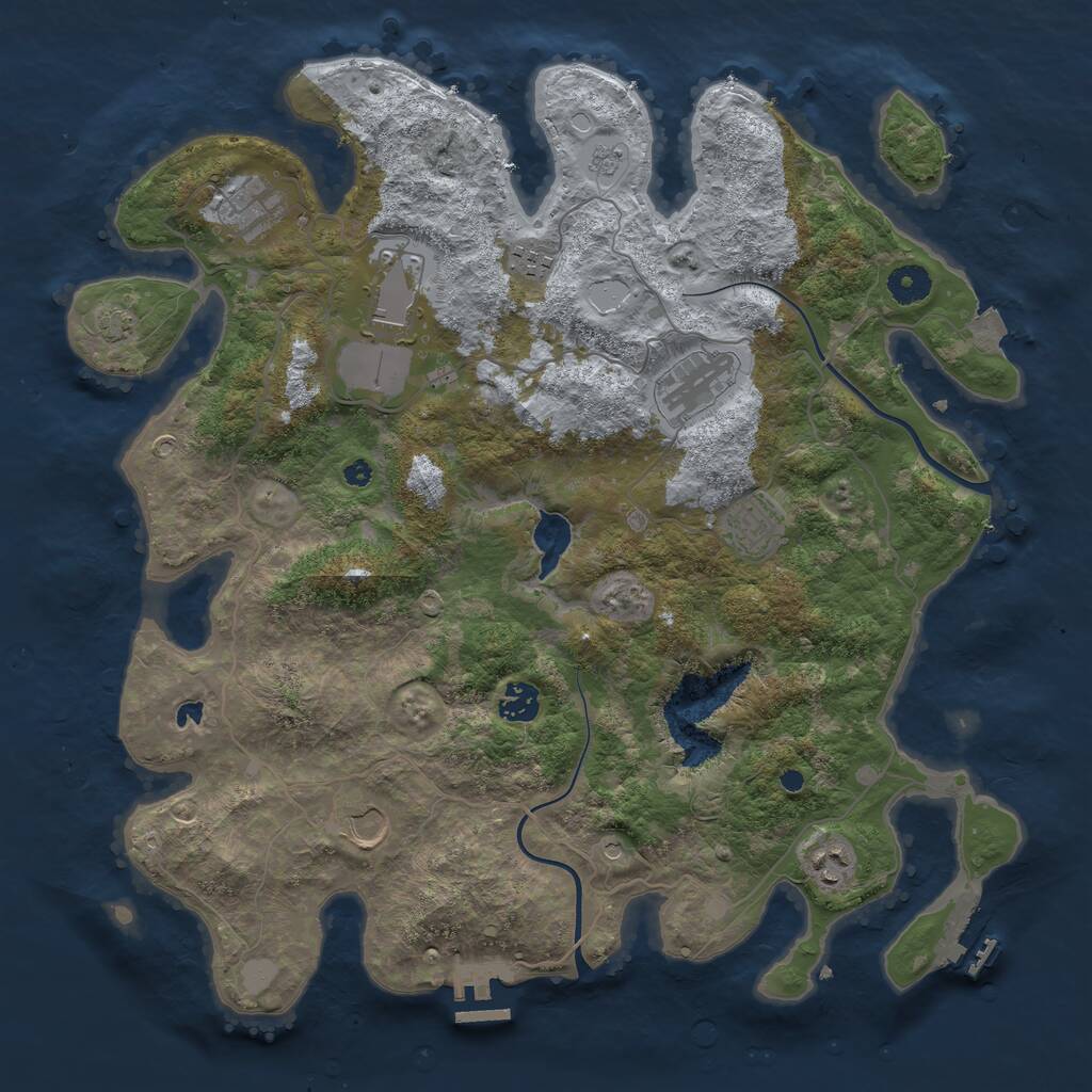 Rust Map: Procedural Map, Size: 4000, Seed: 2029690626, 14 Monuments
