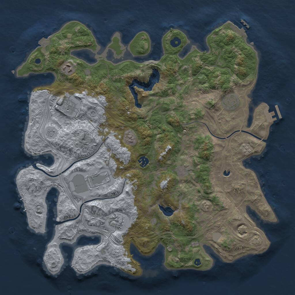 Rust Map: Procedural Map, Size: 4250, Seed: 2000000000, 14 Monuments