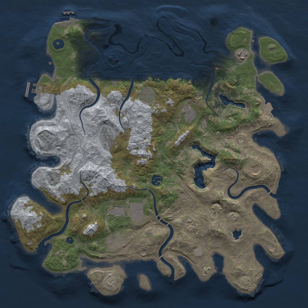 Rust Map: Procedural Map, Size: 4250, Seed: 123456786, 16 Monuments