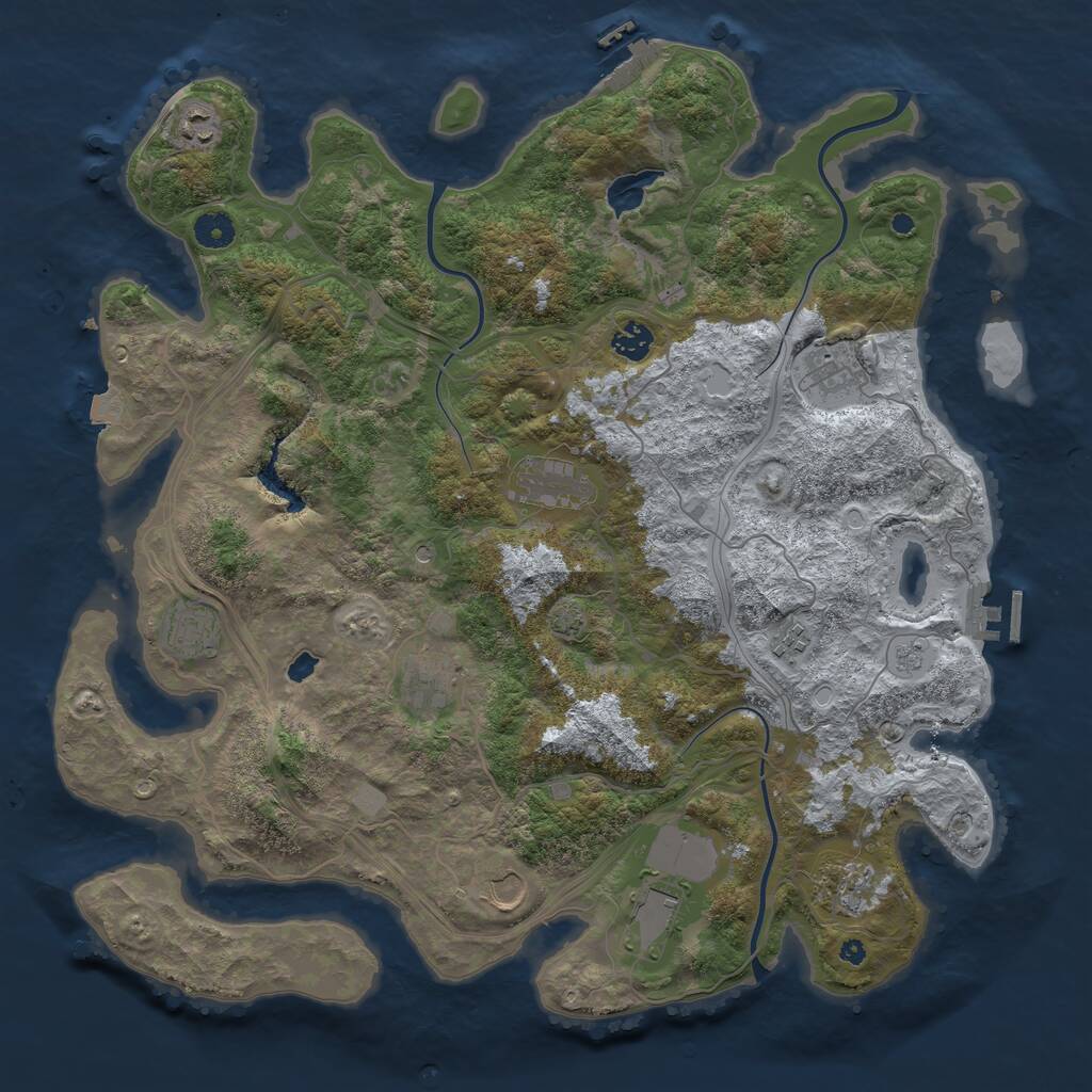 Rust Map: Procedural Map, Size: 4250, Seed: 1111111111, 16 Monuments