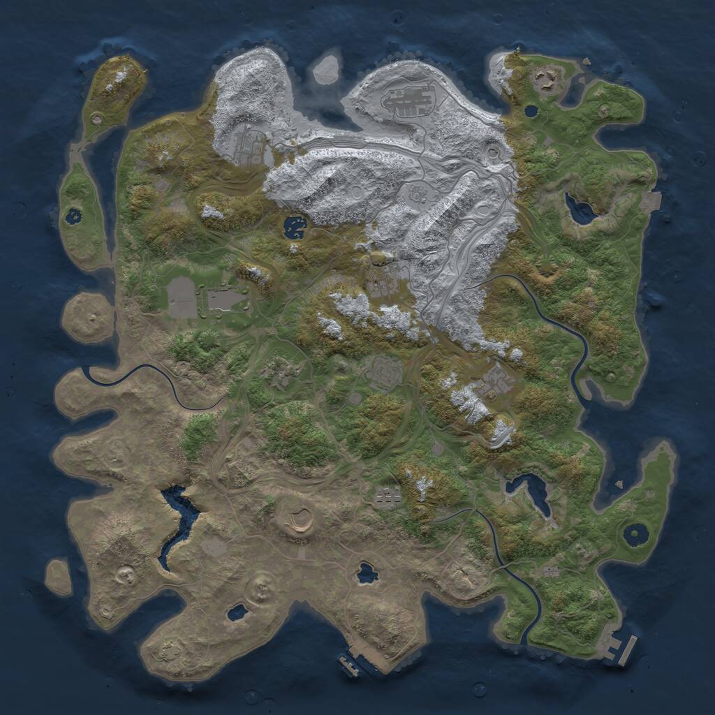 Rust Map: Procedural Map, Size: 4500, Seed: 17340, 17 Monuments