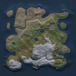 Thumbnail Rust Map: Procedural Map, Size: 3000, Seed: 25287, 10 Monuments