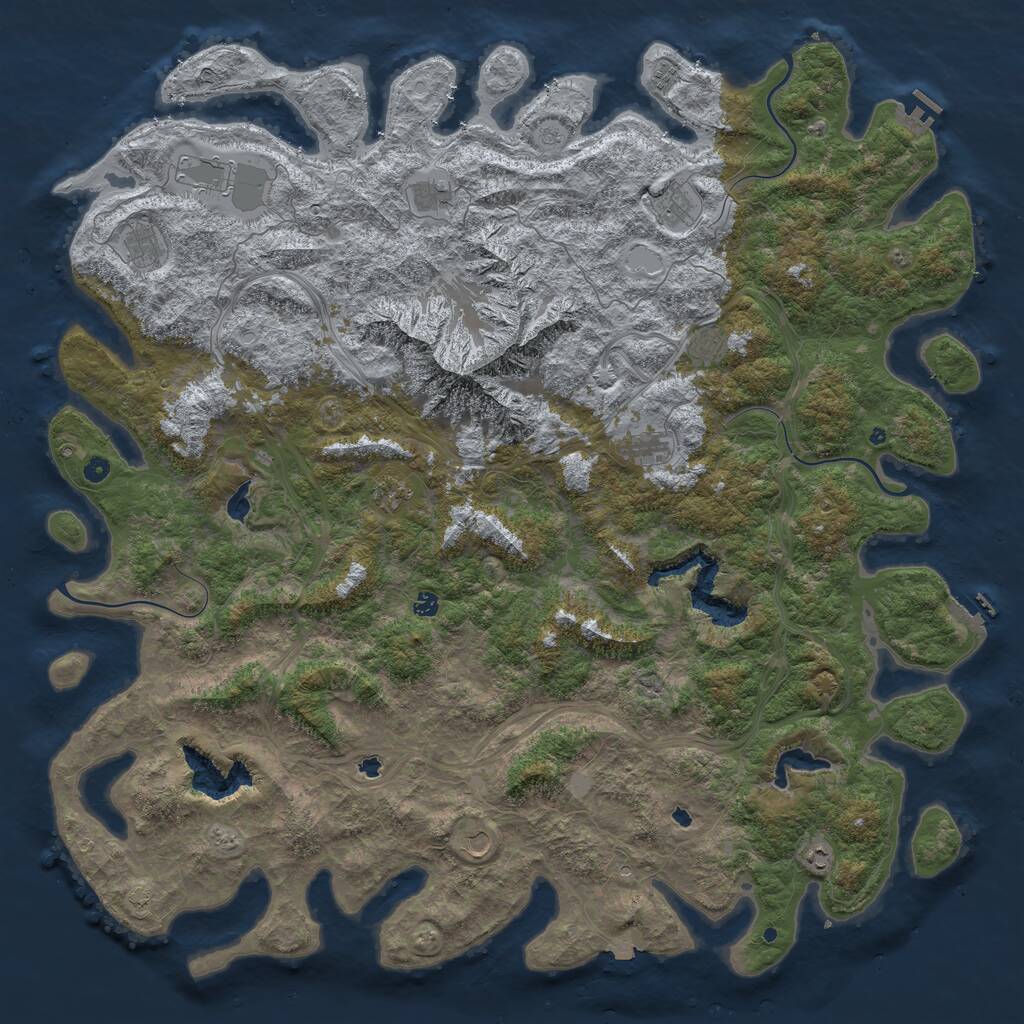 Rust Map: Procedural Map, Size: 6000, Seed: 12098319, 17 Monuments