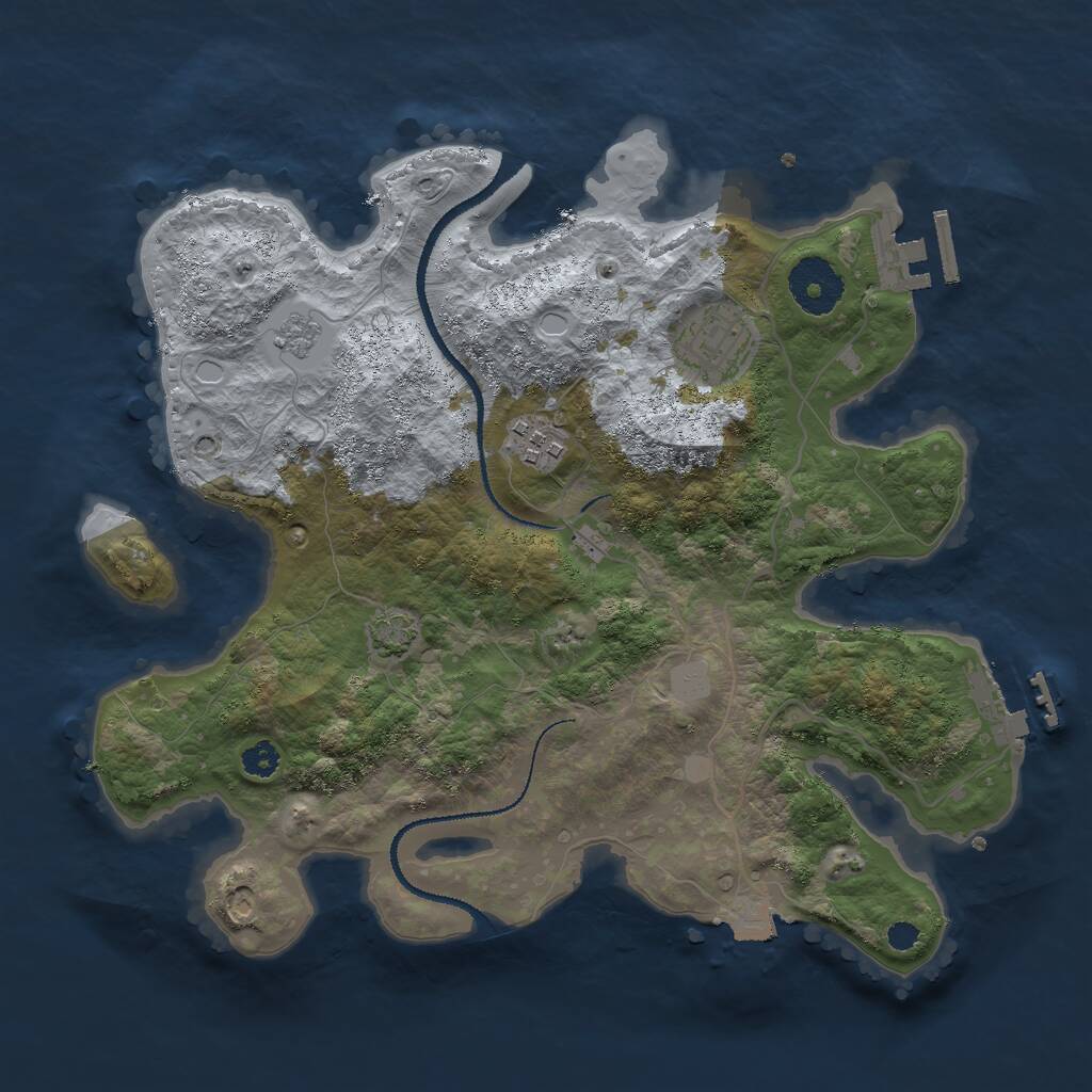 Rust Map: Procedural Map, Size: 3000, Seed: 99354, 7 Monuments