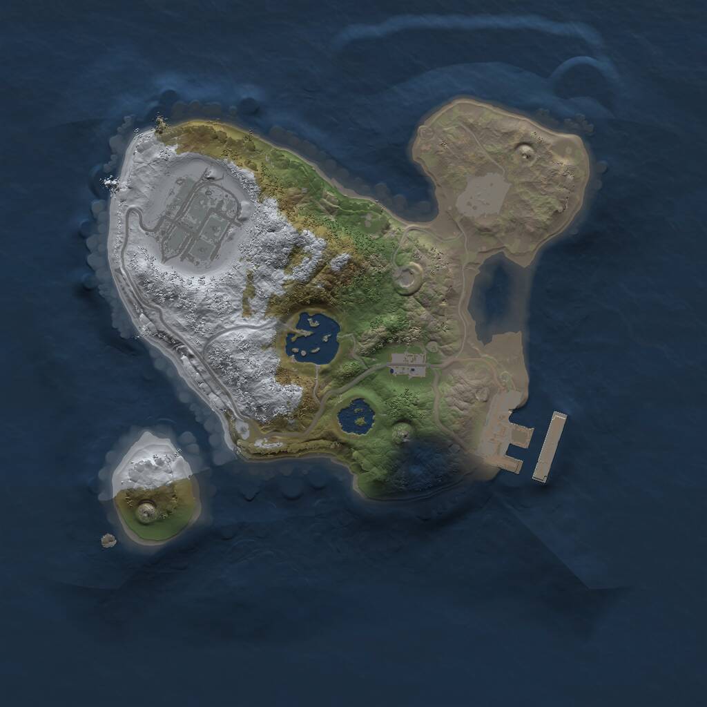 Rust Map: Procedural Map, Size: 2000, Seed: 848479926, 4 Monuments