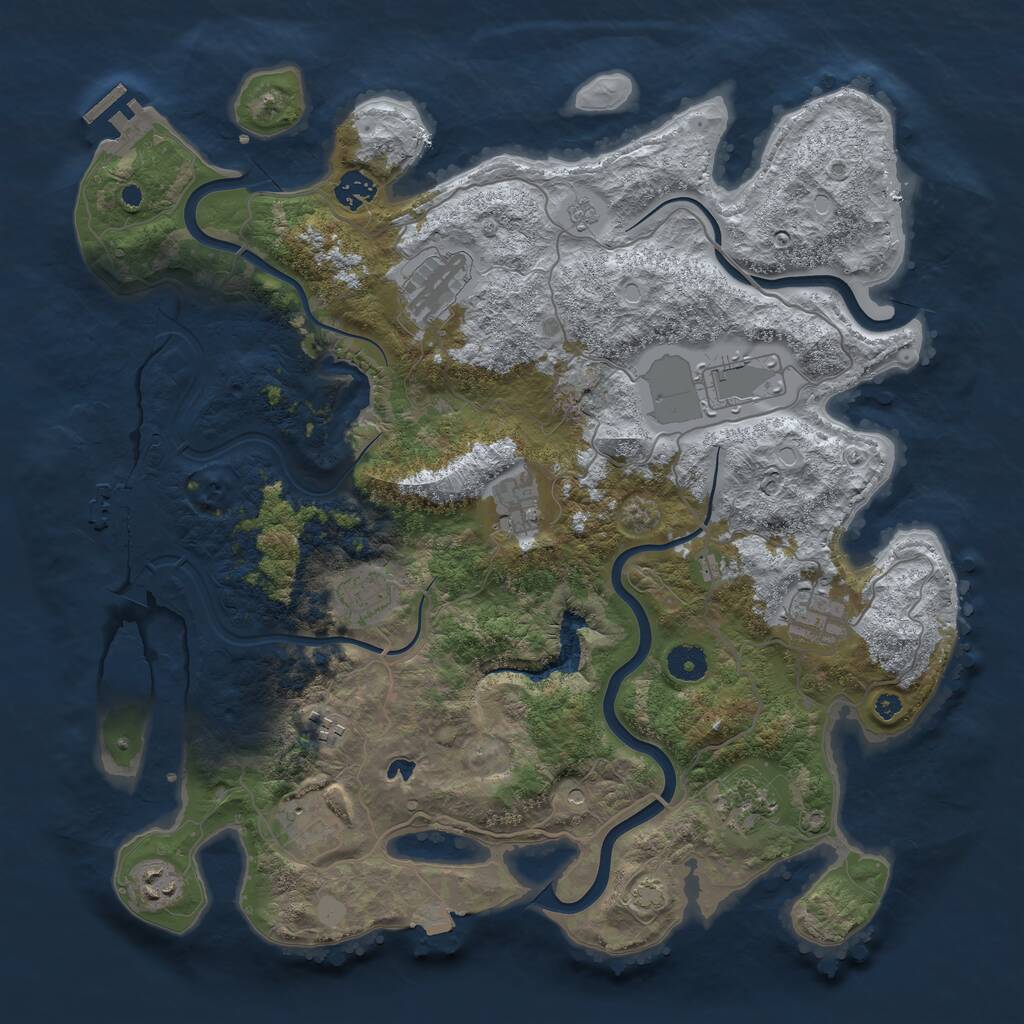 Rust Map: Procedural Map, Size: 4020, Seed: 763728534, 16 Monuments
