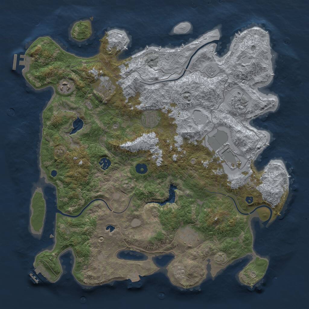 Rust Map: Procedural Map, Size: 4020, Seed: 763728534, 14 Monuments