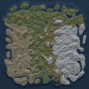 Thumbnail Rust Map: Procedural Map, Size: 6000, Seed: 5496854, 17 Monuments