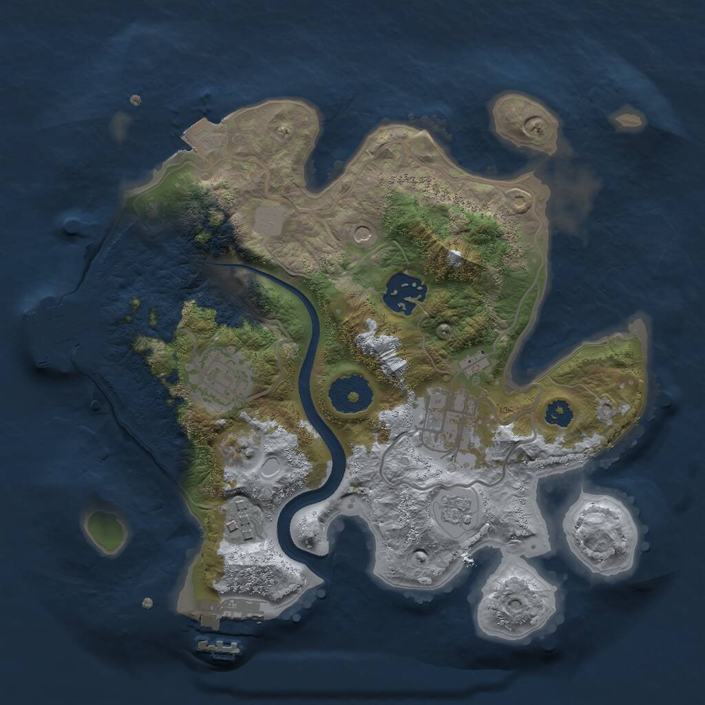 Rust Map: Procedural Map, Size: 2599, Seed: 50000, 9 Monuments