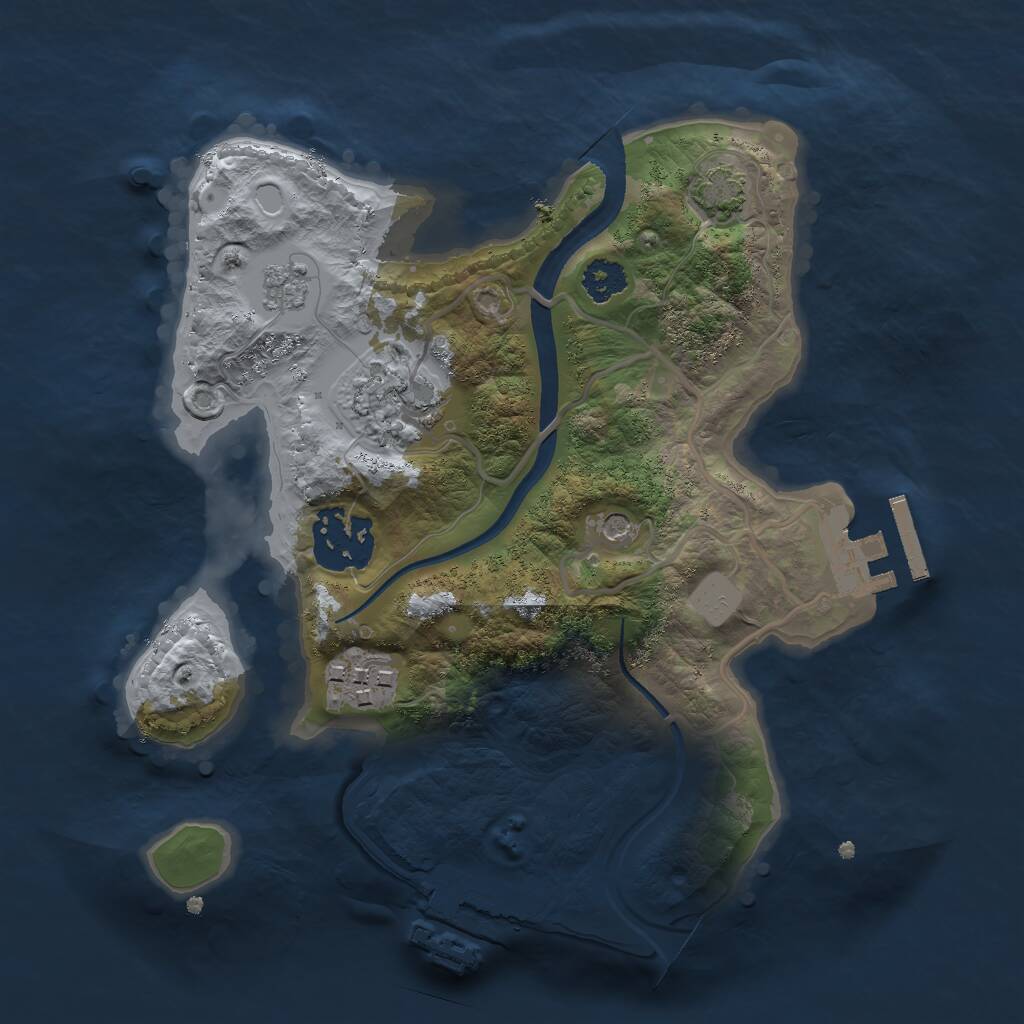 Rust Map: Procedural Map, Size: 2400, Seed: 48379623, 9 Monuments
