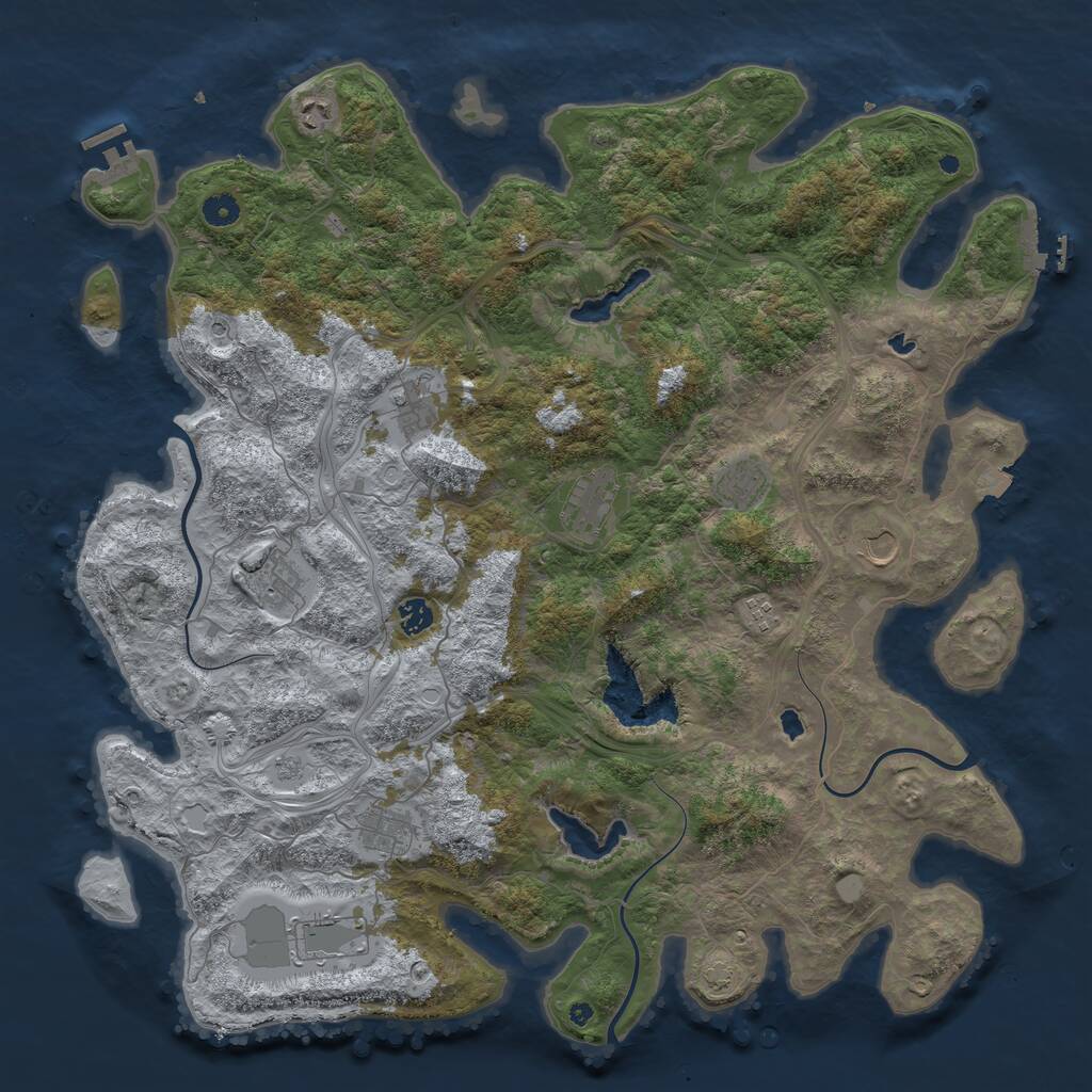 Rust Map: Procedural Map, Size: 4700, Seed: 1625989383, 16 Monuments