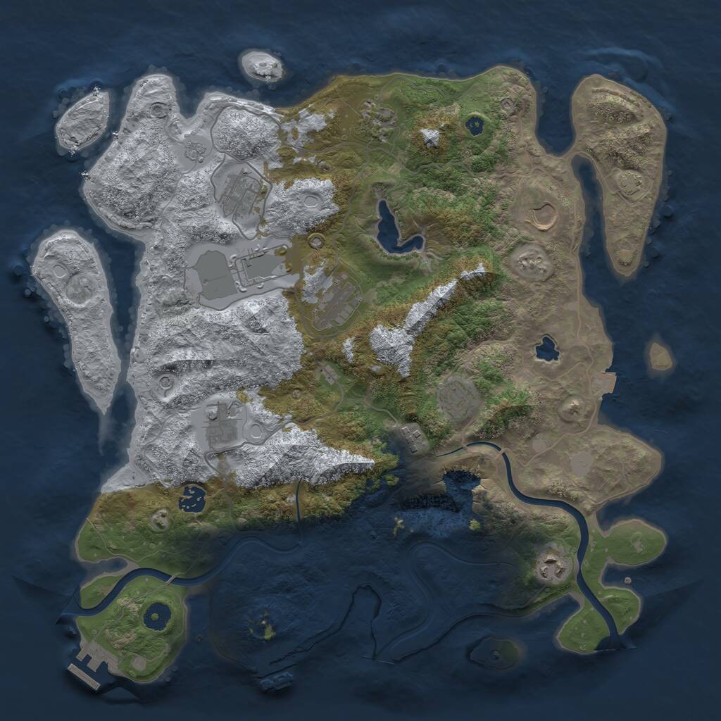 Rust Map: Procedural Map, Size: 4000, Seed: 3903572, 16 Monuments