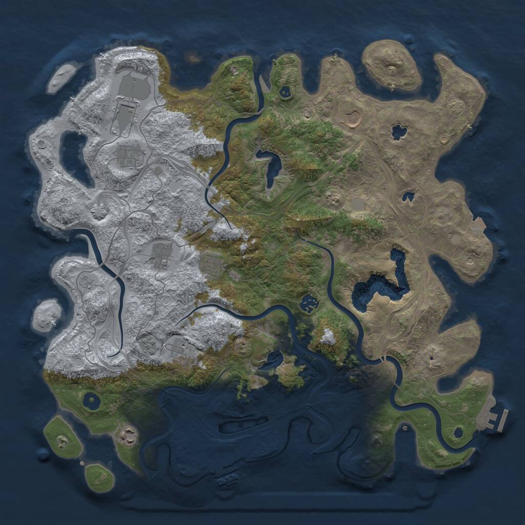 Rust Map: Procedural Map, Size: 4500, Seed: 304360906, 15 Monuments