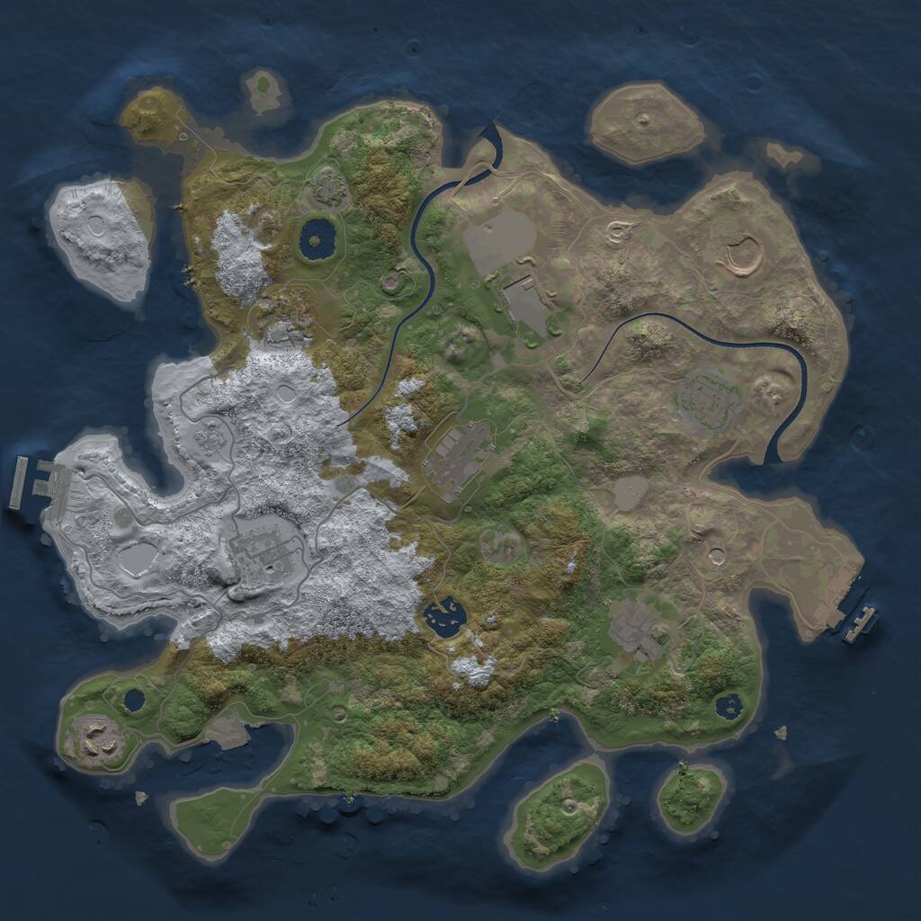 Rust Map: Procedural Map, Size: 3500, Seed: 1559150215, 15 Monuments