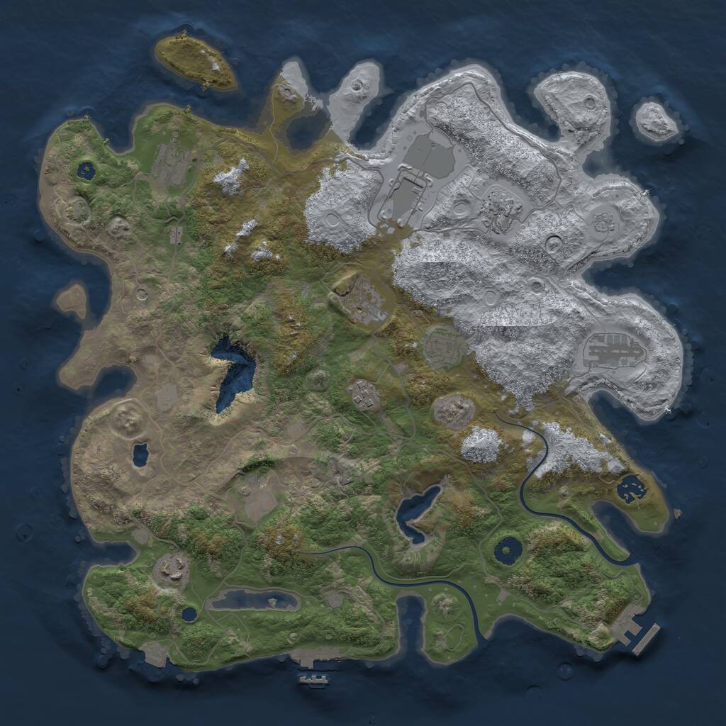 Rust Map: Procedural Map, Size: 4000, Seed: 875853962, 16 Monuments