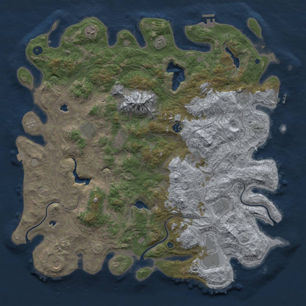 Rust Map: Procedural Map, Size: 5000, Seed: 1992606749, 16 Monuments