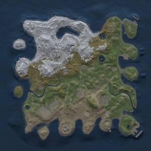 Thumbnail Rust Map: Procedural Map, Size: 3500, Seed: 35358696, 13 Monuments