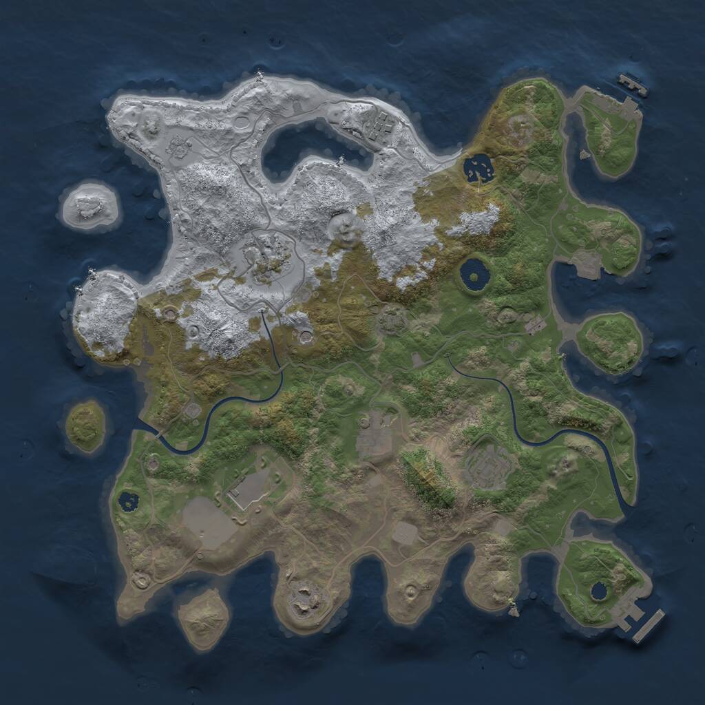 Rust Map: Procedural Map, Size: 3500, Seed: 35358696, 13 Monuments