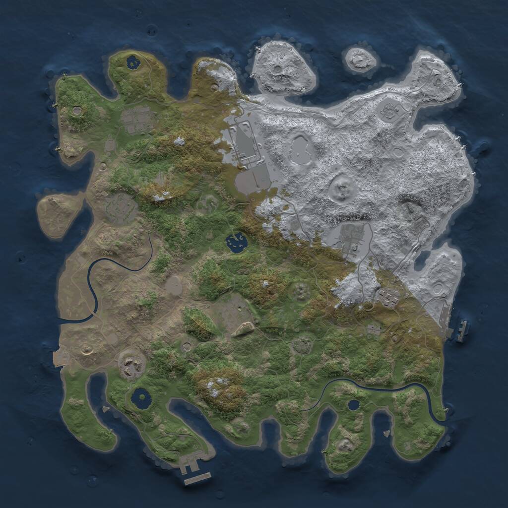 Rust Map: Procedural Map, Size: 3750, Seed: 1573395622, 14 Monuments