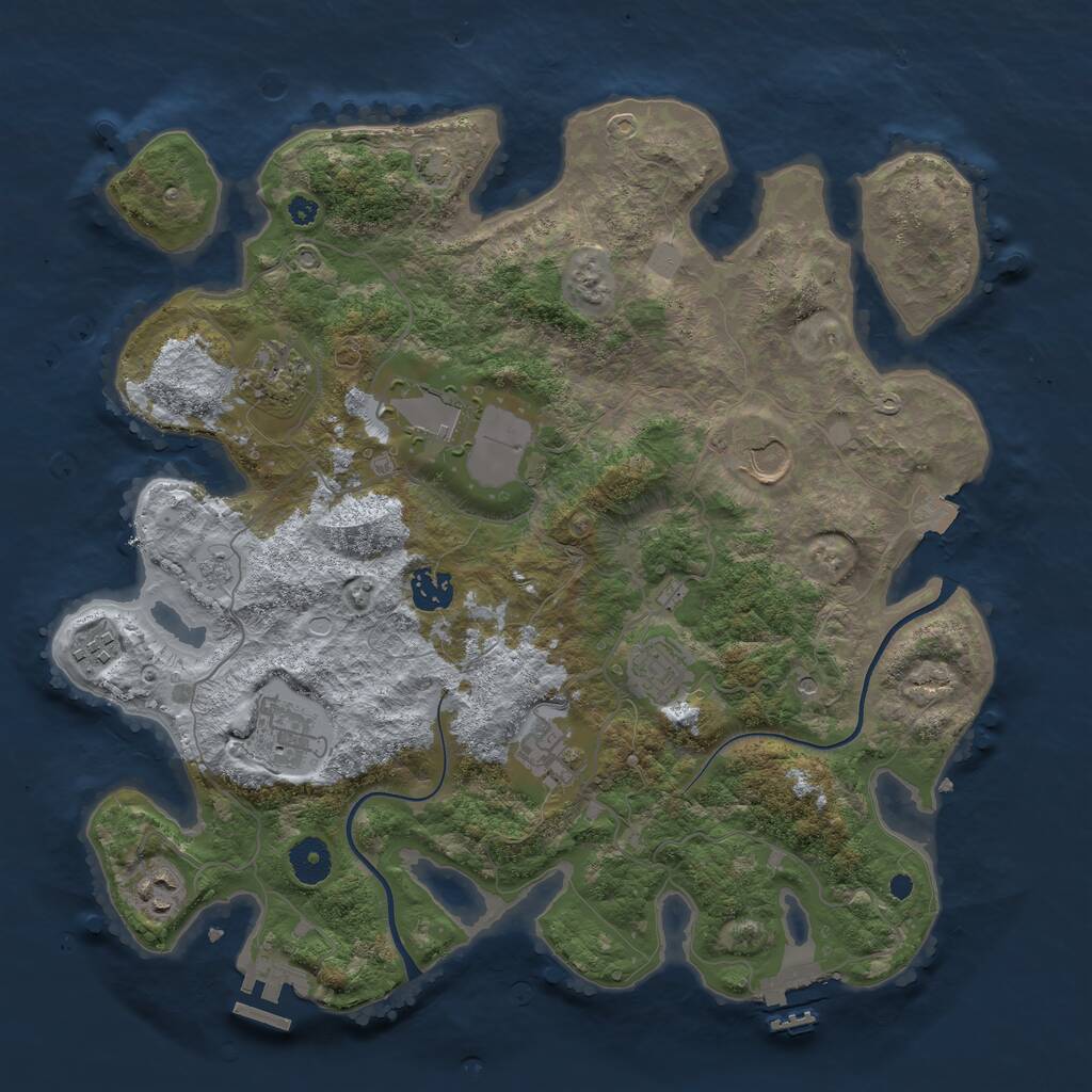 Rust Map: Procedural Map, Size: 3750, Seed: 1124457120, 15 Monuments