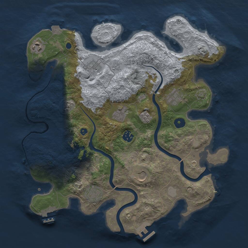 Rust Map: Procedural Map, Size: 3500, Seed: 116284930, 14 Monuments