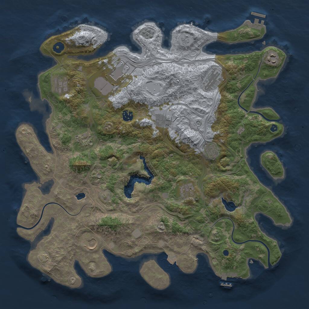 Rust Map: Procedural Map, Size: 4250, Seed: 553683233, 17 Monuments