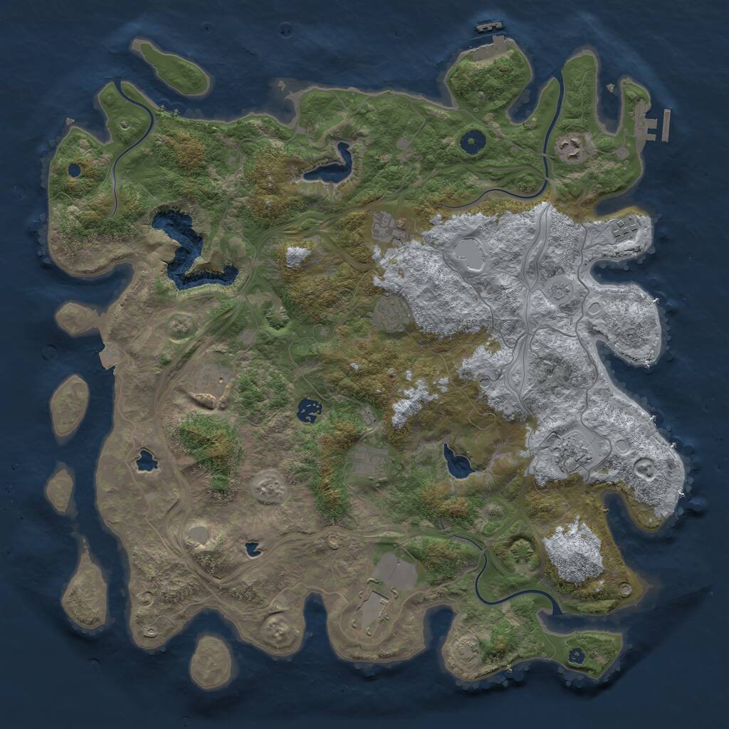 Rust Map: Procedural Map, Size: 4500, Seed: 1312023781, 15 Monuments