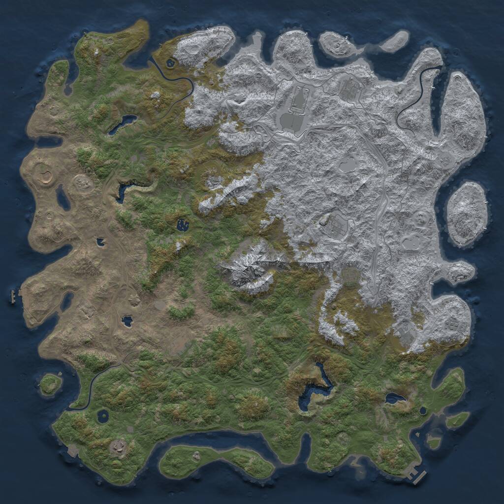 Rust Map: Procedural Map, Size: 6000, Seed: 27349, 17 Monuments