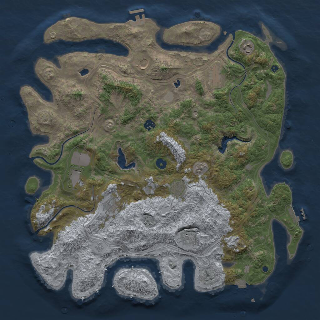 Rust Map: Procedural Map, Size: 4500, Seed: 1332, 15 Monuments