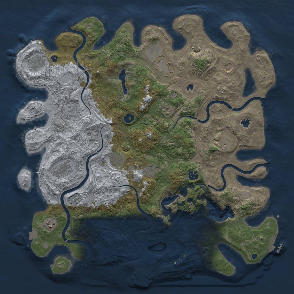 Rust Map: Procedural Map, Size: 4500, Seed: 524, 17 Monuments