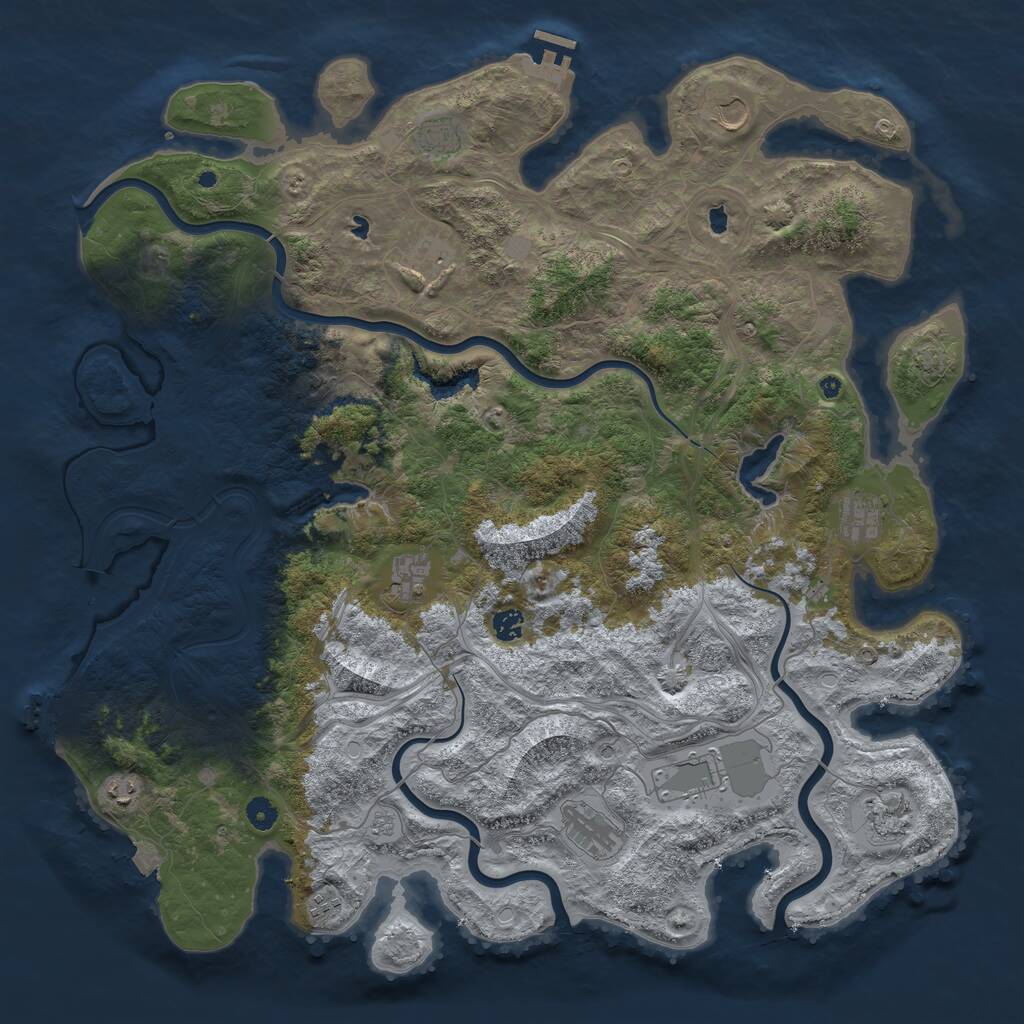 Rust Map: Procedural Map, Size: 4850, Seed: 50000, 17 Monuments