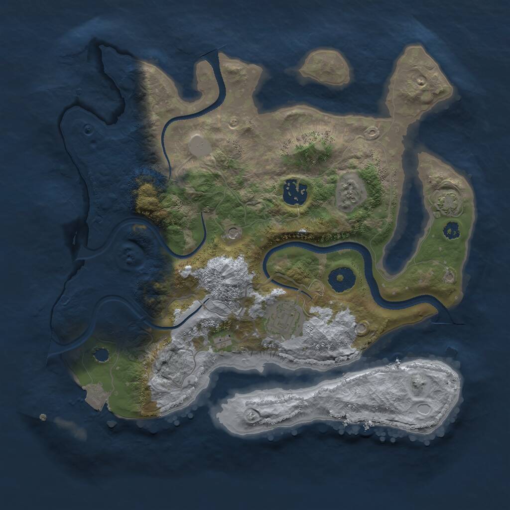 Rust Map: Procedural Map, Size: 3000, Seed: 6234758, 5 Monuments