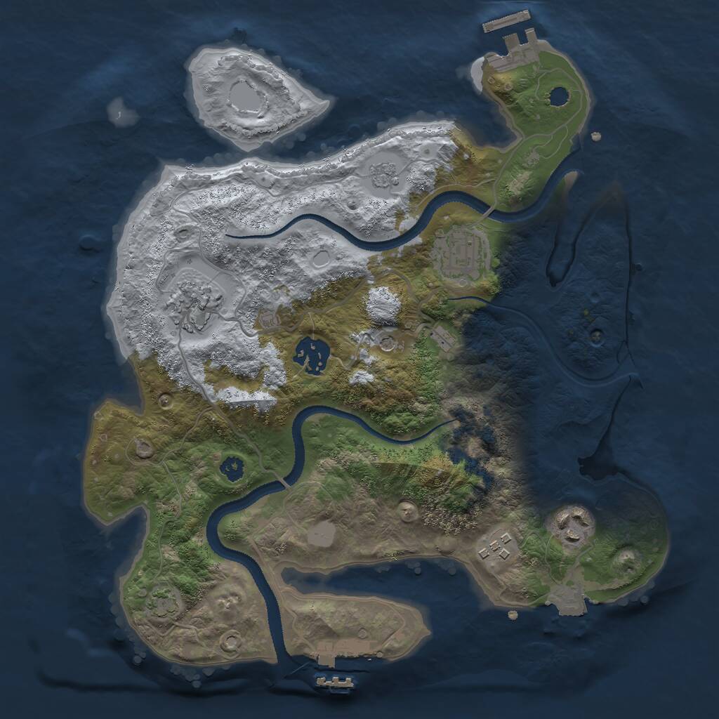 Rust Map: Procedural Map, Size: 3000, Seed: 3571246, 11 Monuments