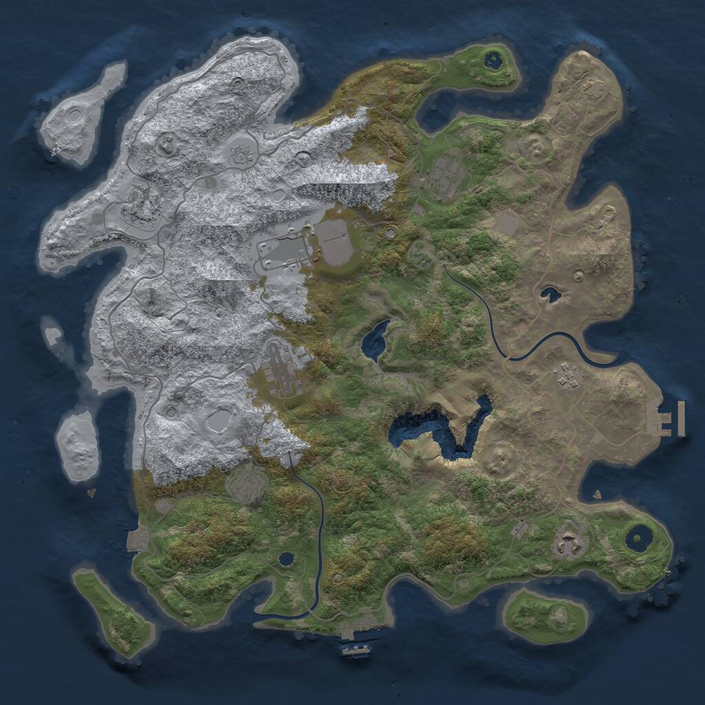 Rust Map: Procedural Map, Size: 4000, Seed: 903673593, 13 Monuments
