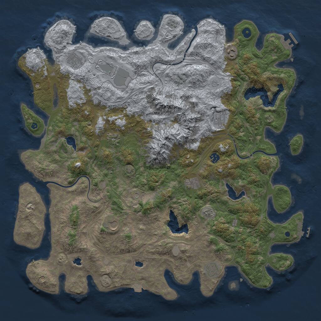 Rust Map: Procedural Map, Size: 5000, Seed: 1154865052, 16 Monuments